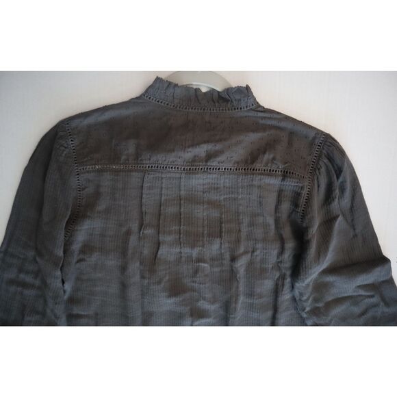 FAHERTY WTC0001 Women's Sz S Faded Black Willa Button Front Peasant Blouse - Picture 11 of 16